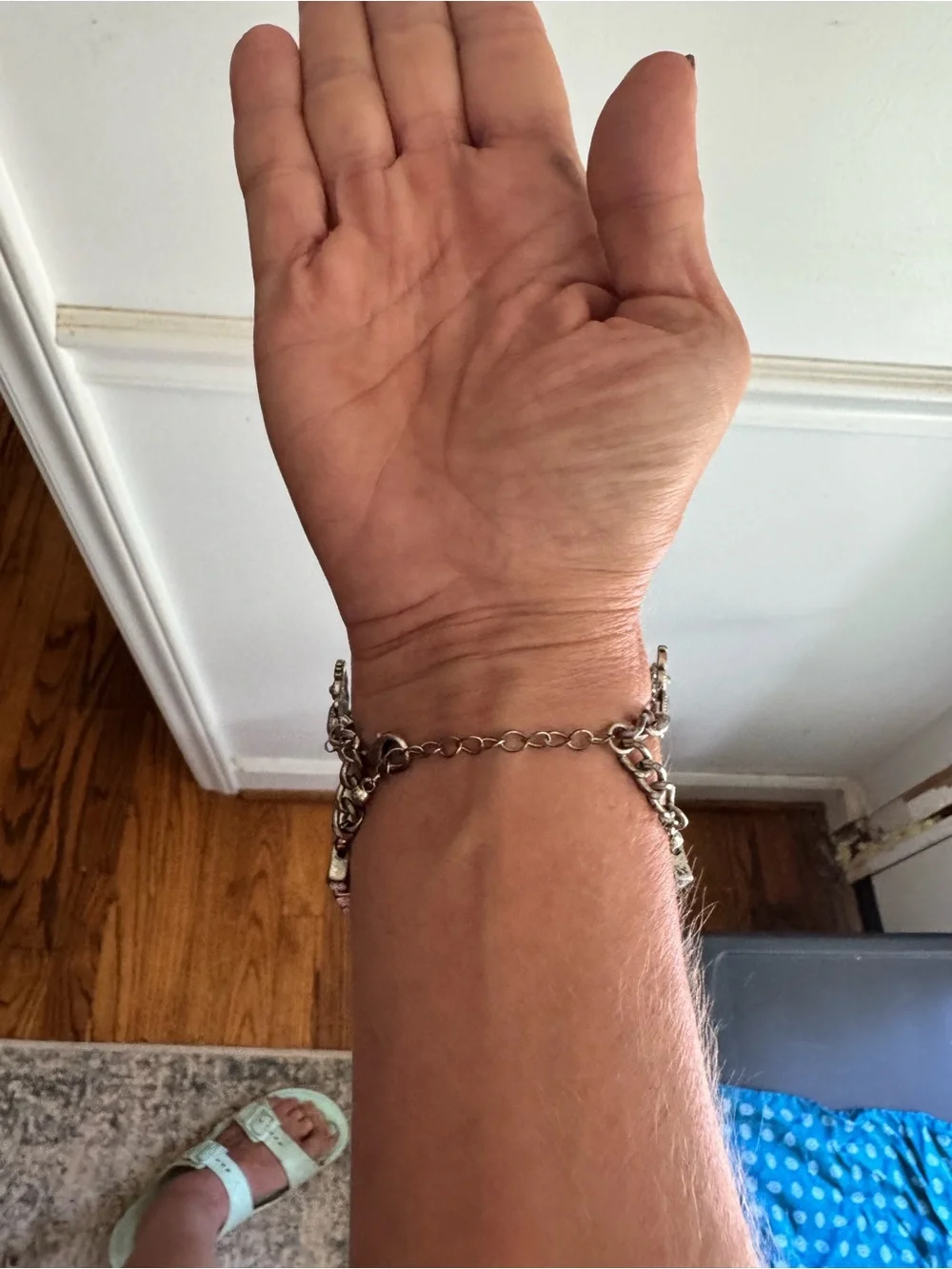 Ornate Silver Tone Wide Cuff Bracelet Boho Tribal Statement Fringe